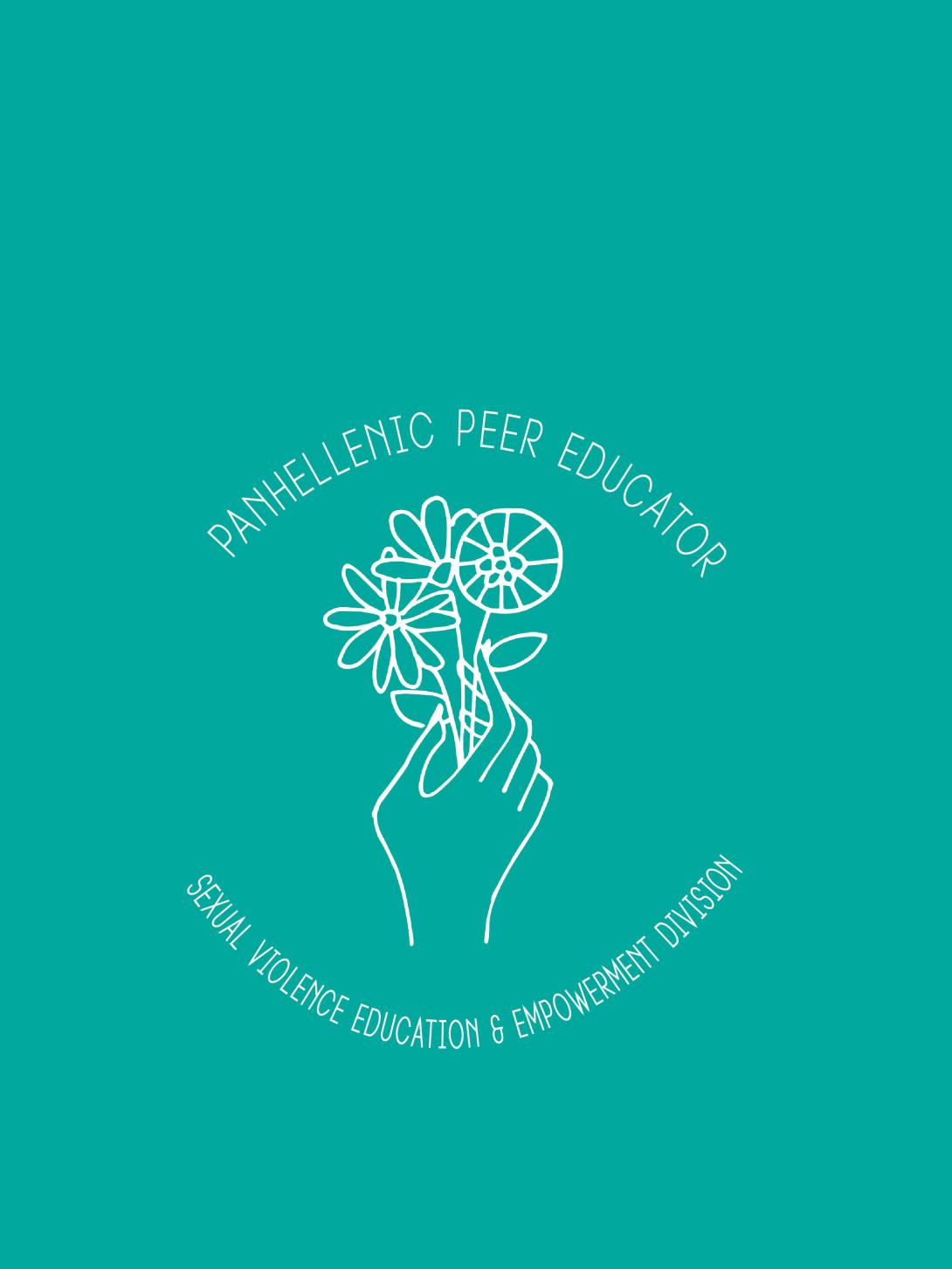 Peer Eductor Program logo - drawn hand with a flower